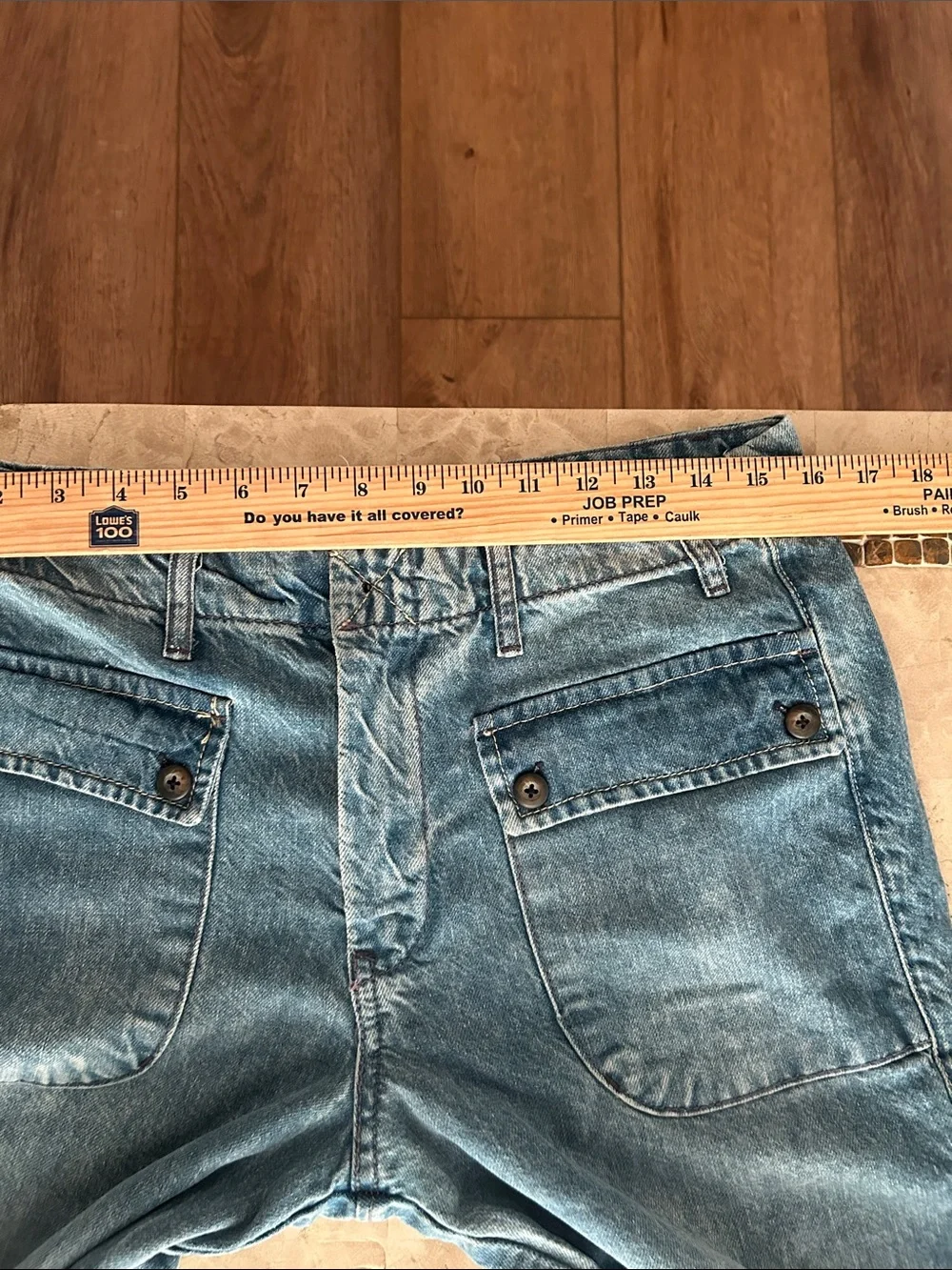 Free People Rory Slim Straight Jeans Seamed Button Pockets Tab Cuff Hems Size 28
